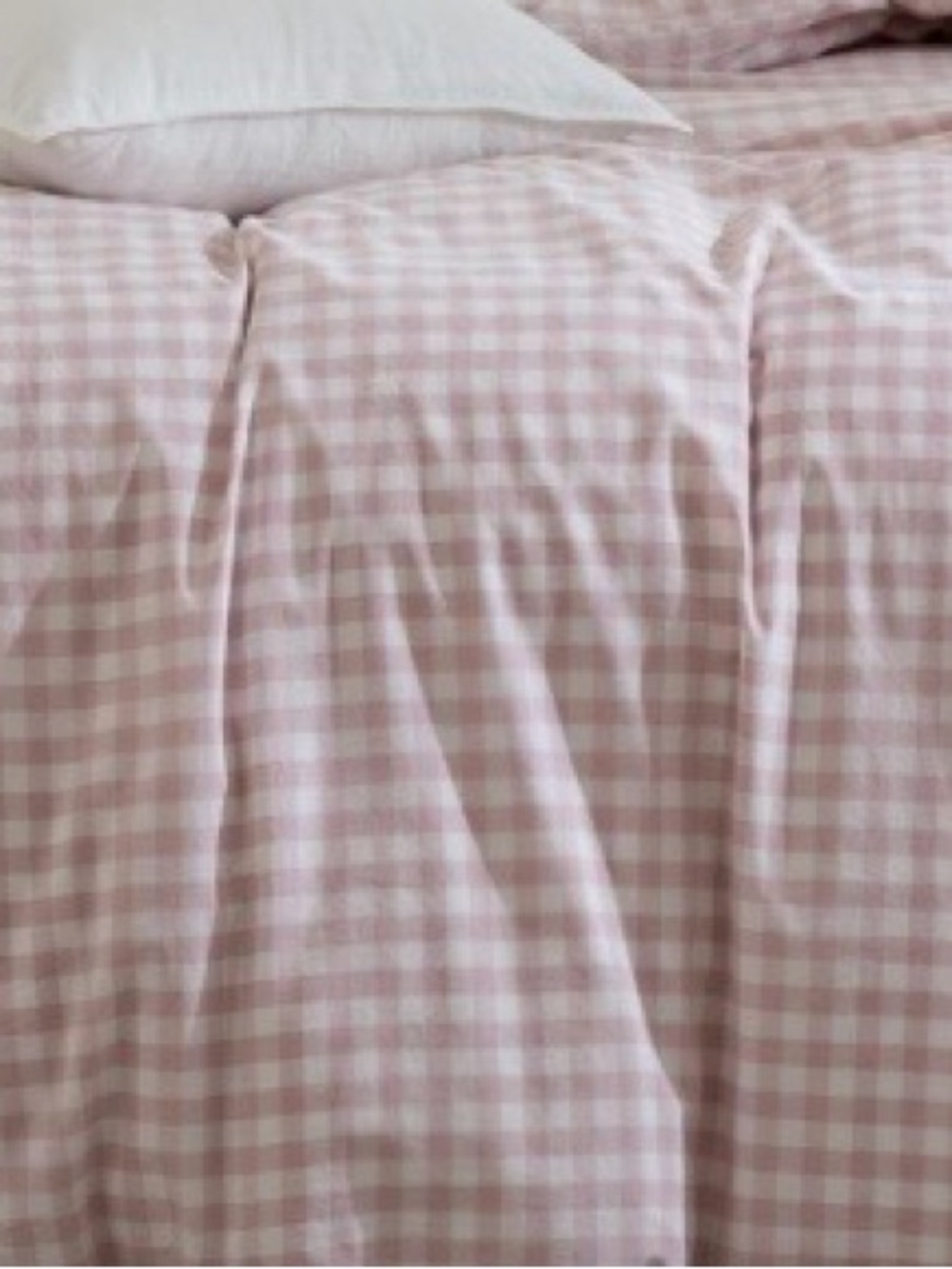 KING Classic Gingham Duvet 3Pc Set - Premium 100% WASHED COTTON - PINK & WHITE - Picture 2 of 9